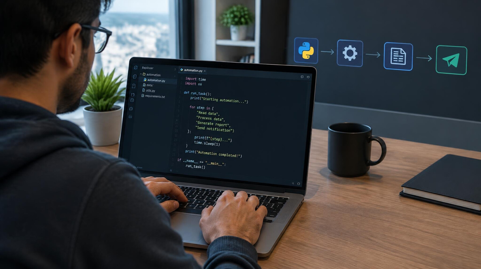 python code on laptop screen