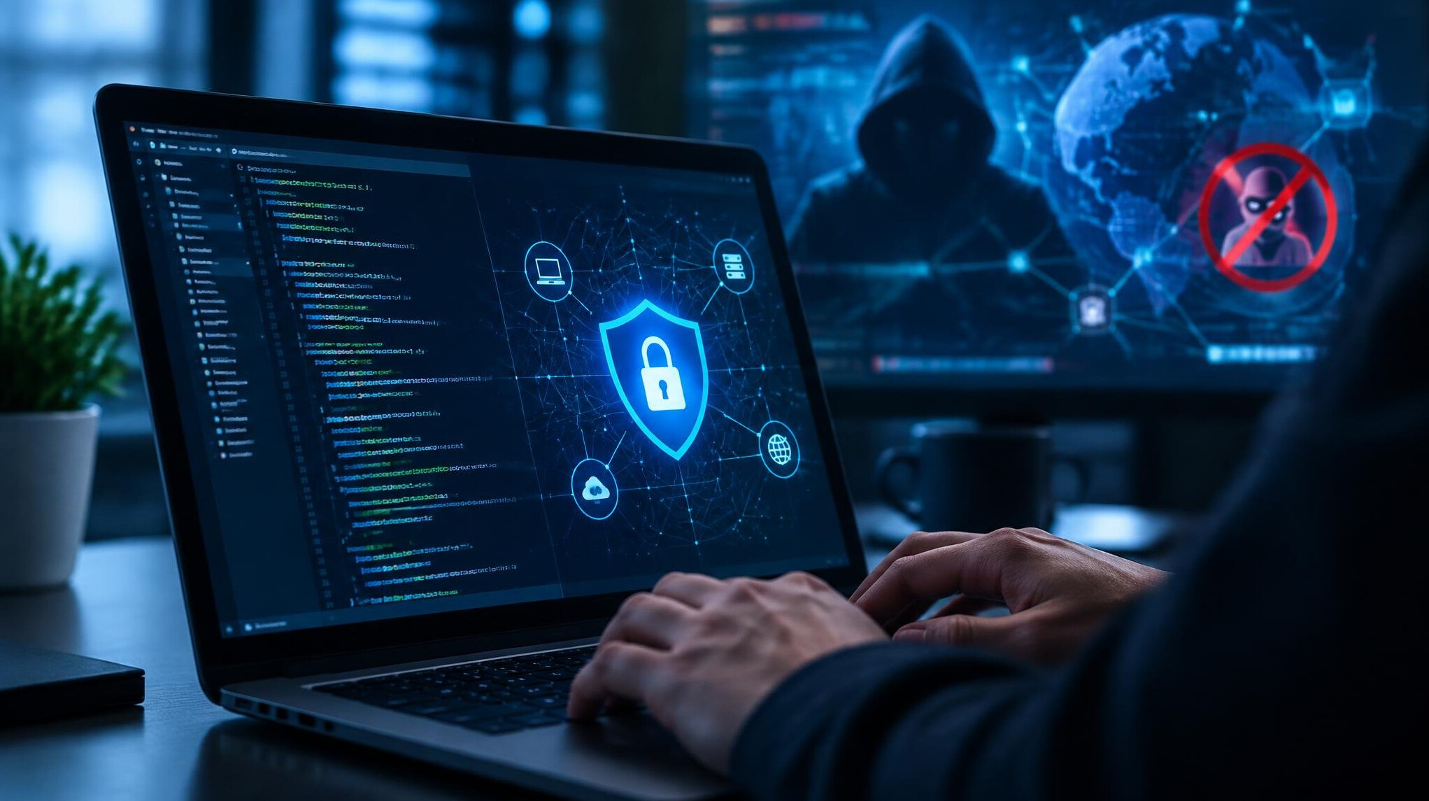 cybersecurity code on screen