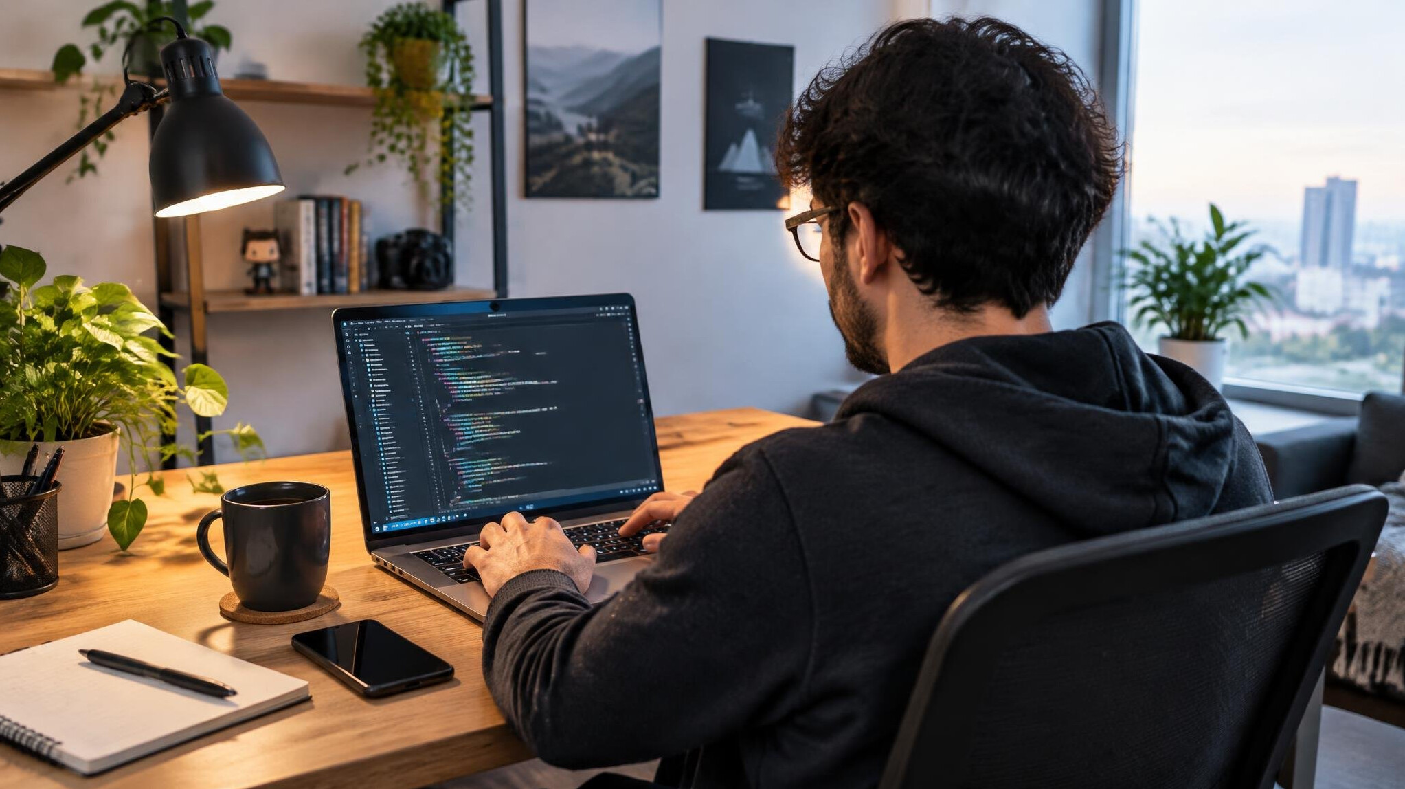 remote programmer at home desk