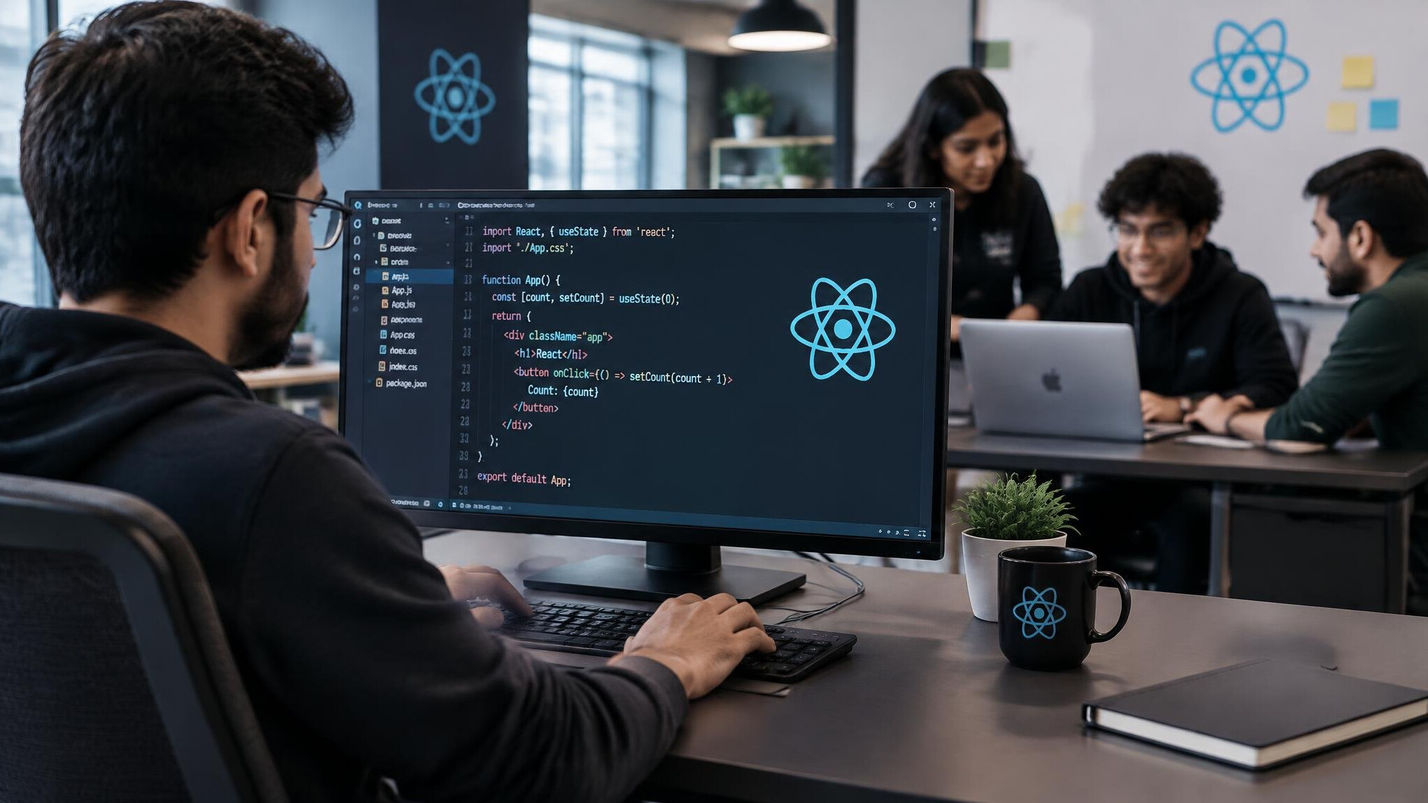 react developer coding