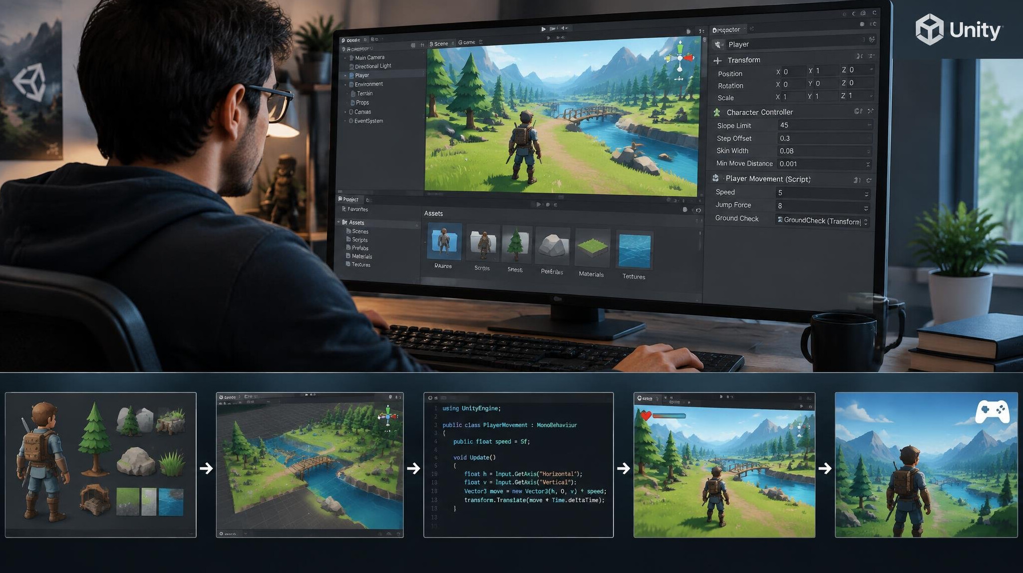 unity game development scene