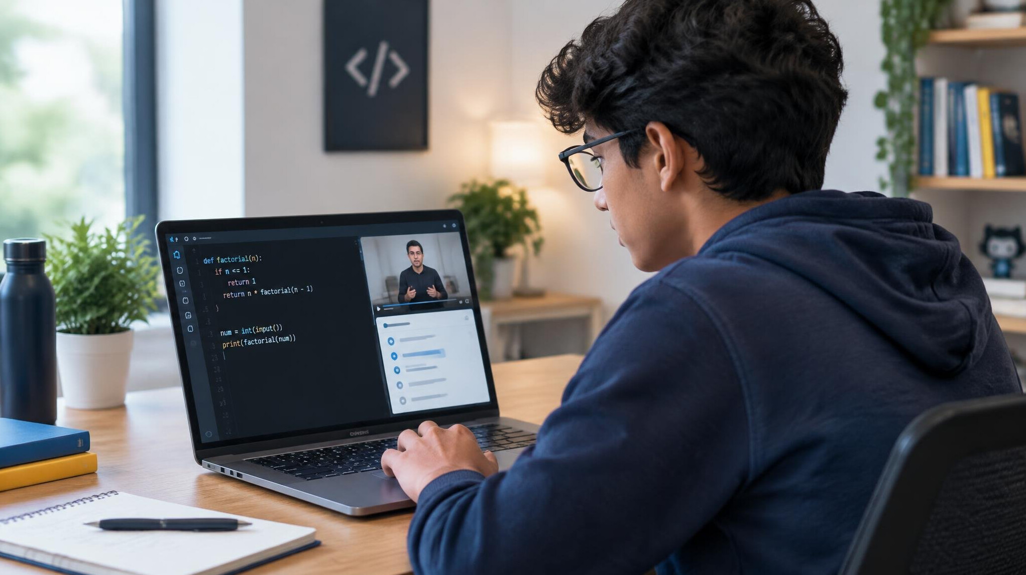 person learning programming