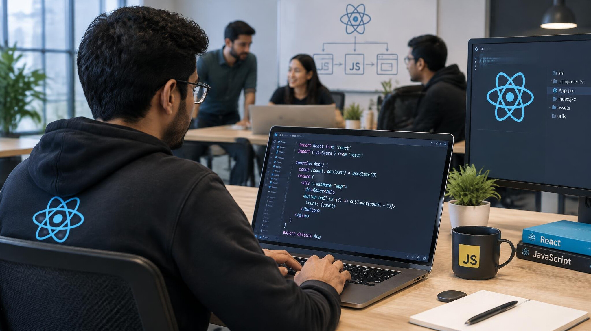 react developer coding